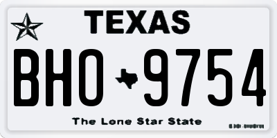 TX license plate BHO9754