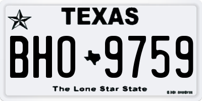 TX license plate BHO9759
