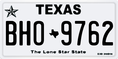 TX license plate BHO9762