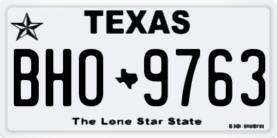 TX license plate BHO9763