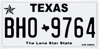 TX license plate BHO9764