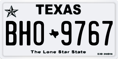 TX license plate BHO9767