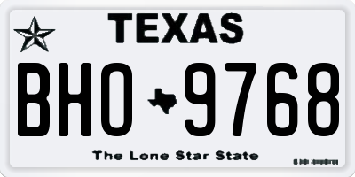 TX license plate BHO9768