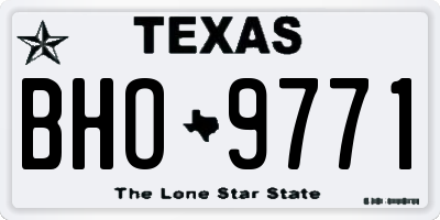 TX license plate BHO9771