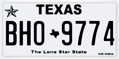 TX license plate BHO9774