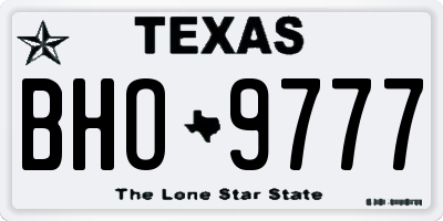 TX license plate BHO9777