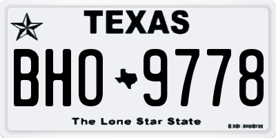 TX license plate BHO9778