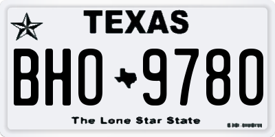 TX license plate BHO9780