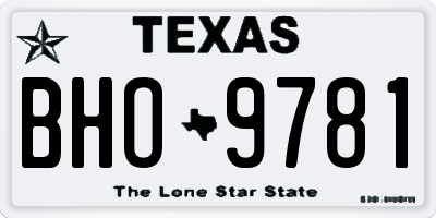 TX license plate BHO9781