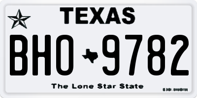 TX license plate BHO9782