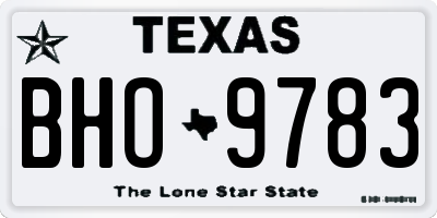 TX license plate BHO9783