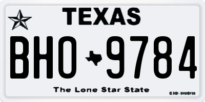 TX license plate BHO9784