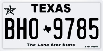 TX license plate BHO9785