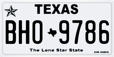 TX license plate BHO9786