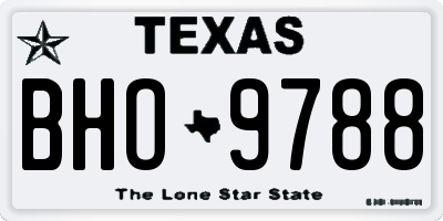 TX license plate BHO9788