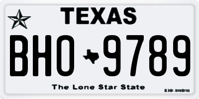 TX license plate BHO9789