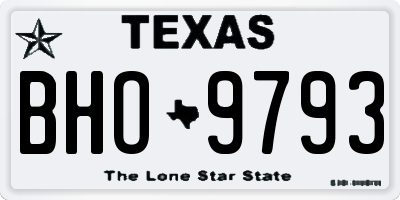 TX license plate BHO9793