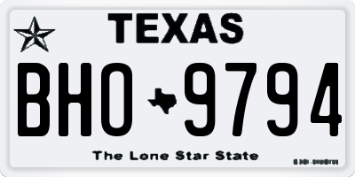 TX license plate BHO9794