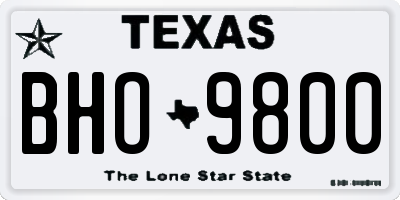 TX license plate BHO9800