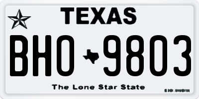 TX license plate BHO9803