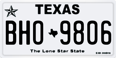 TX license plate BHO9806