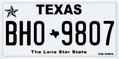 TX license plate BHO9807