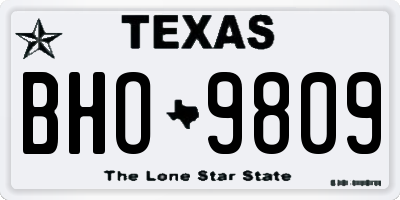 TX license plate BHO9809