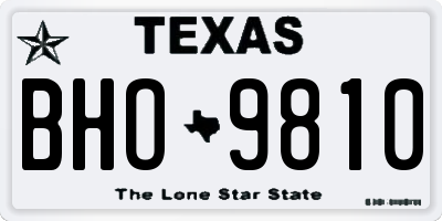 TX license plate BHO9810