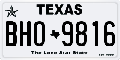 TX license plate BHO9816