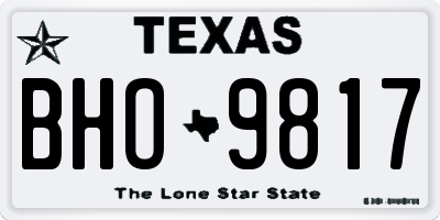 TX license plate BHO9817