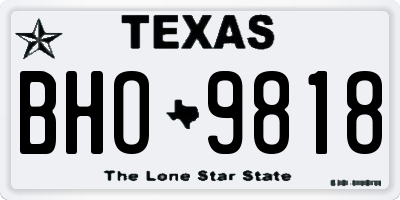 TX license plate BHO9818