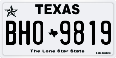 TX license plate BHO9819