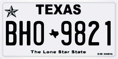 TX license plate BHO9821