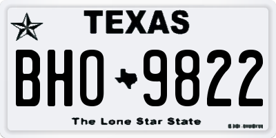 TX license plate BHO9822