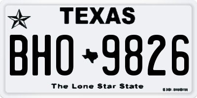 TX license plate BHO9826