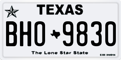TX license plate BHO9830