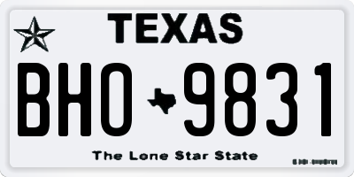 TX license plate BHO9831