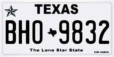 TX license plate BHO9832