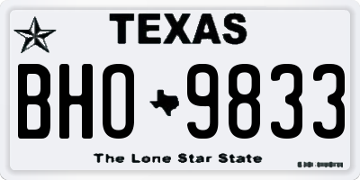 TX license plate BHO9833