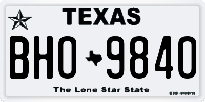 TX license plate BHO9840