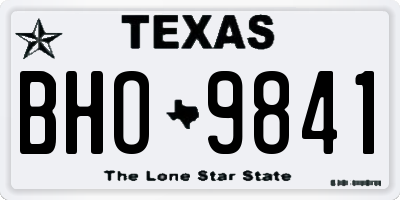 TX license plate BHO9841
