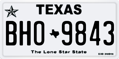TX license plate BHO9843