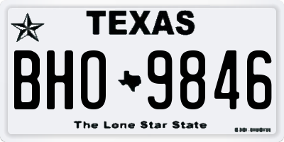 TX license plate BHO9846