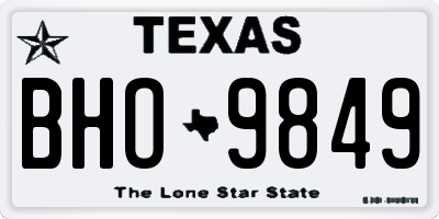 TX license plate BHO9849