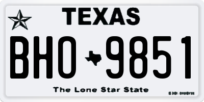 TX license plate BHO9851