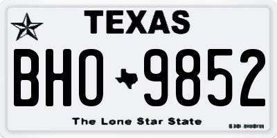 TX license plate BHO9852