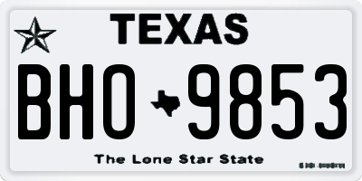 TX license plate BHO9853