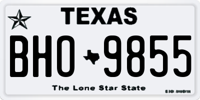 TX license plate BHO9855