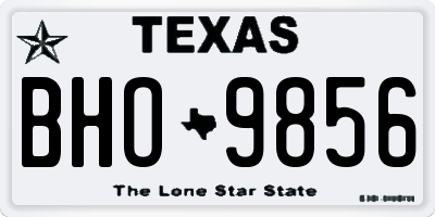 TX license plate BHO9856