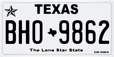 TX license plate BHO9862